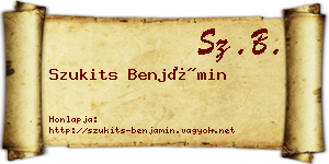 Szukits Benjámin névjegykártya